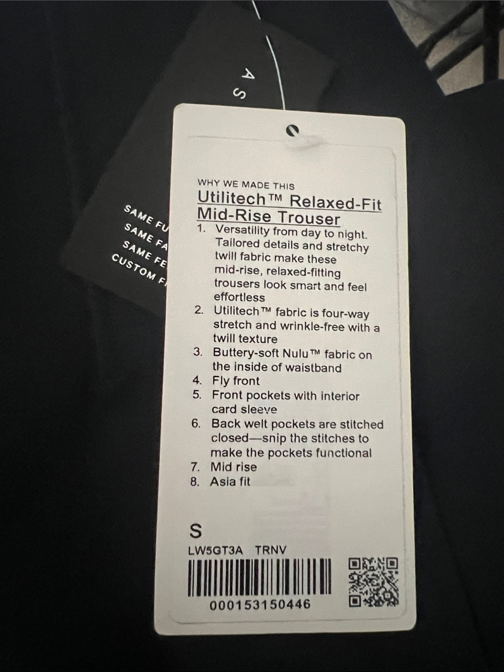 lululemon athletica Women’s Navy Asia Fit Wide-Leg Stretch Pants - Picture 5 of 5